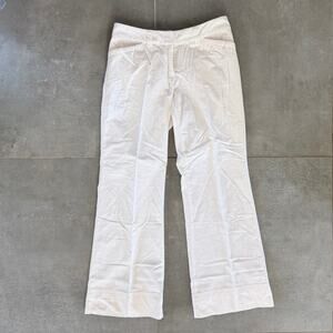 J.Jill Women's 6 Ivory White Wide Leg Stretch Cotton Corduroy‎ Pants